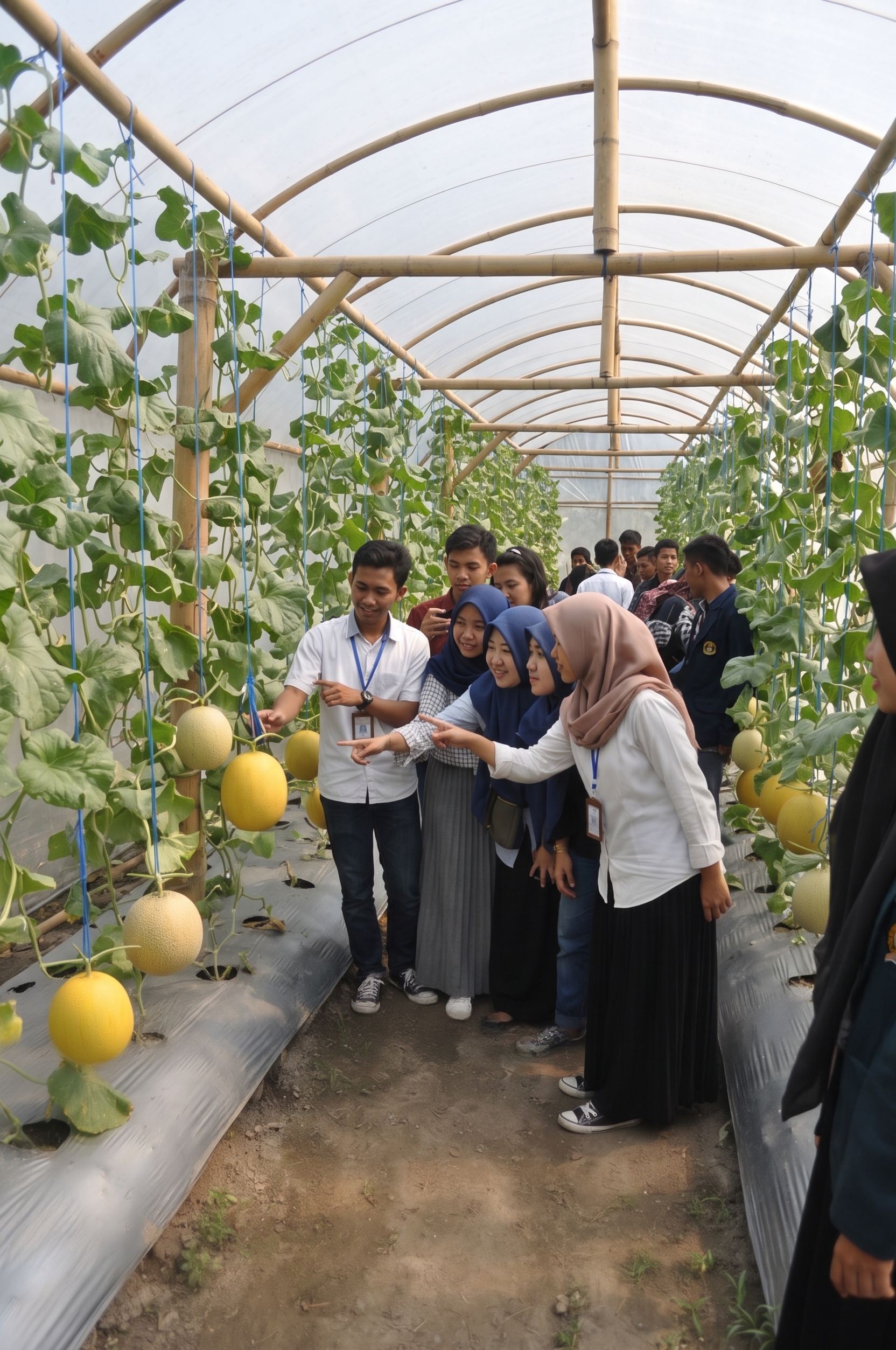 Praktik lapangan budidaya melon di MOYOU Farm