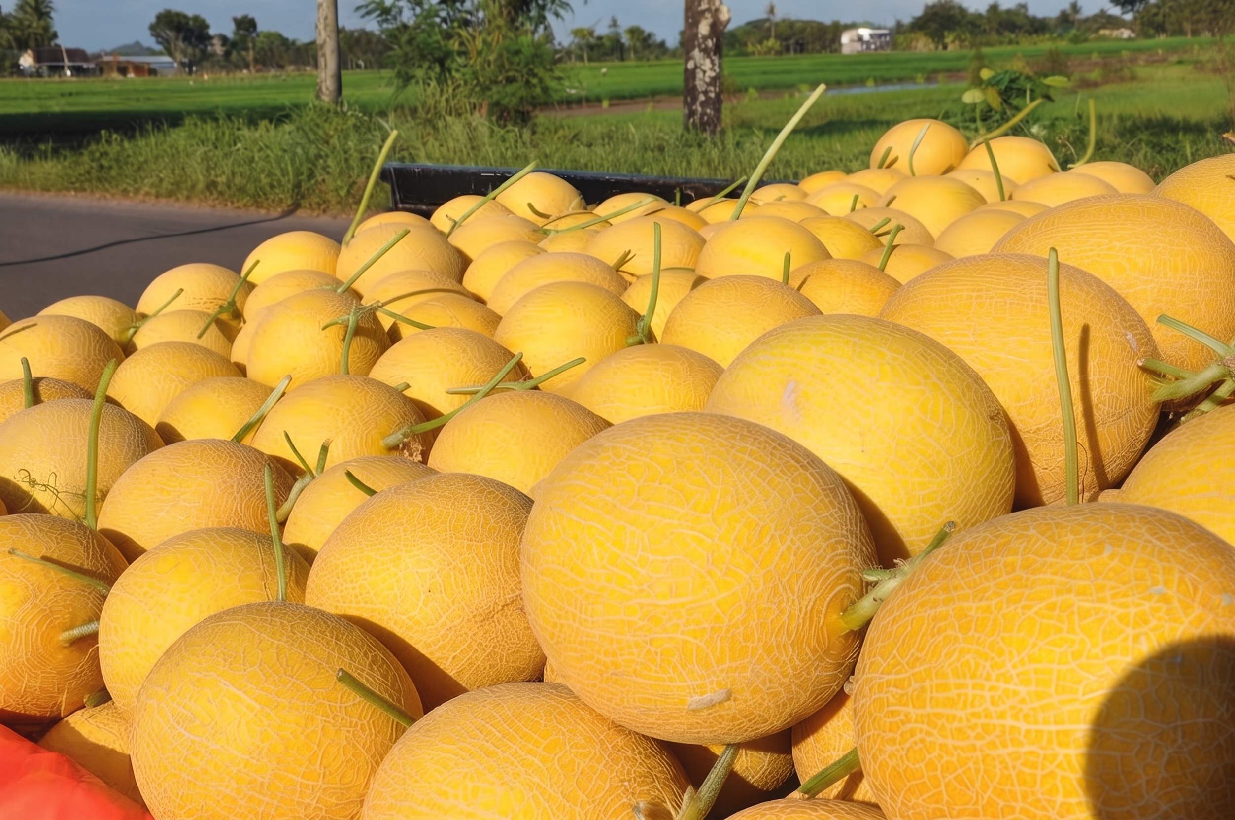 Deretan melon di greenhouse